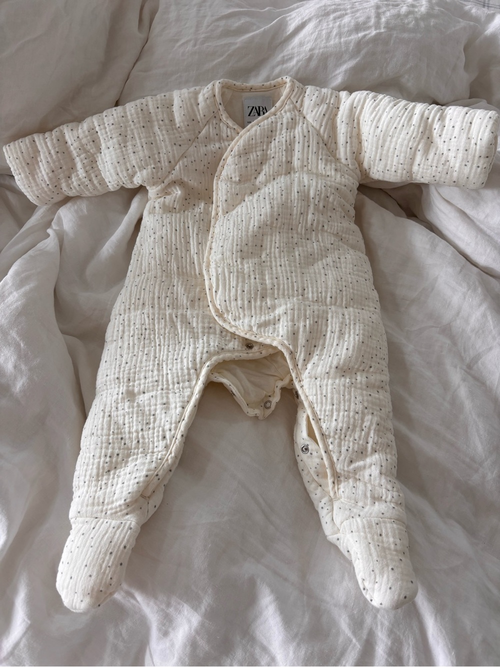ZARA Cream Quilted Baby One-Piece